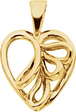 14K Yellow Heart Pendant