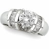Platinum Diamond Accented Baguette Engagement Ring 1.67 CTW Ref 237106