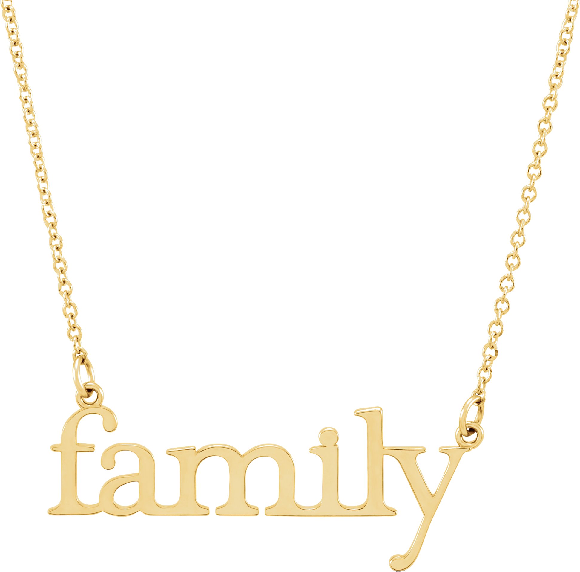 14K Yellow "Family" 17 1/2" Necklace