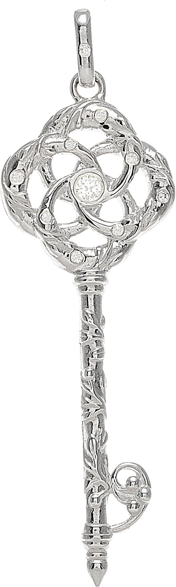 Sterling Silver .10 CTW Diamond Vine Key Pendant Ref. 2991113