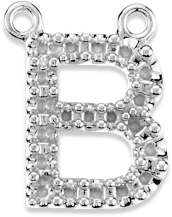 Accented Block Initial Necklace Center