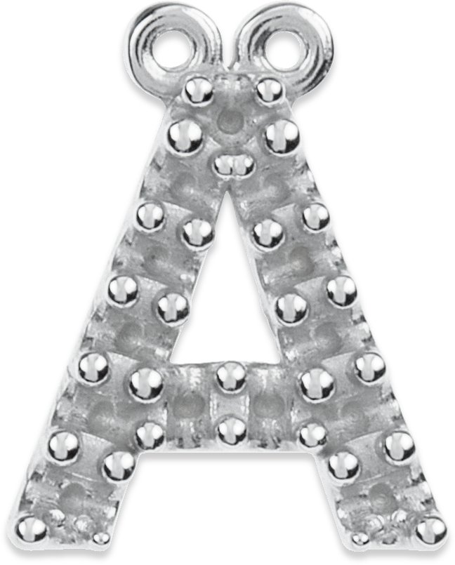 Accented Block Initial Necklace Center