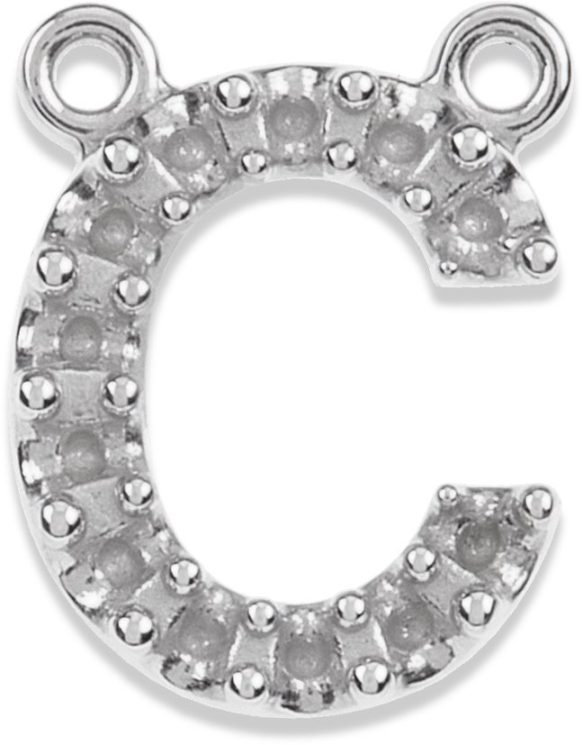 Accented Block Initial Necklace Center