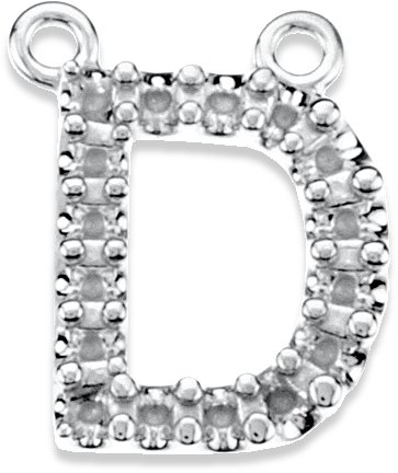 Accented Block Initial Necklace Center