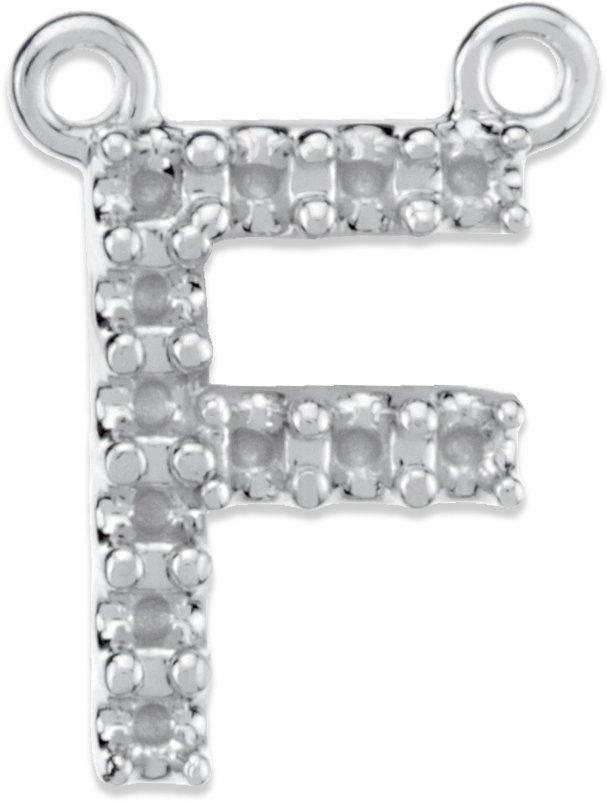 Accented Block Initial Necklace Center