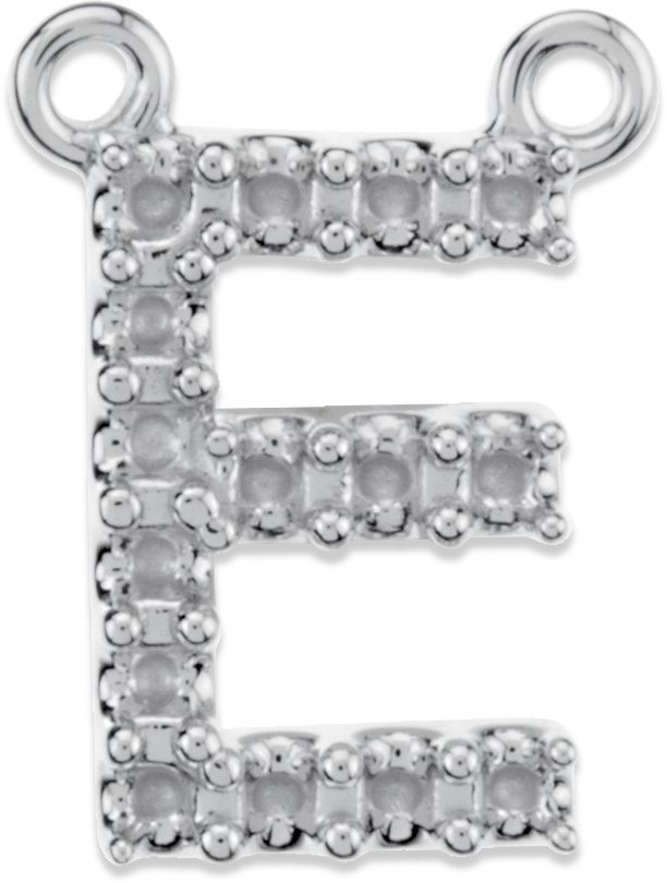 Accented Block Initial Necklace Center