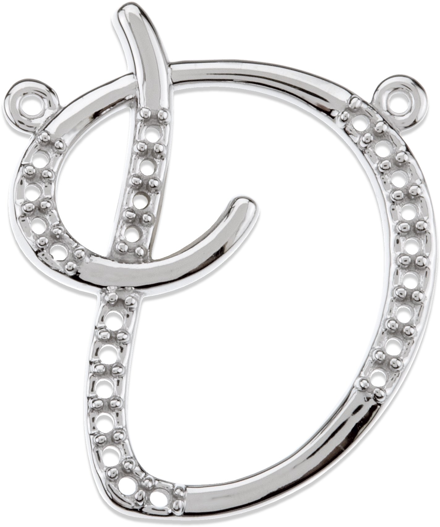 Script Initial Necklace Center