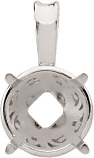 Round 4-Prong Laurel Scroll Pendant
