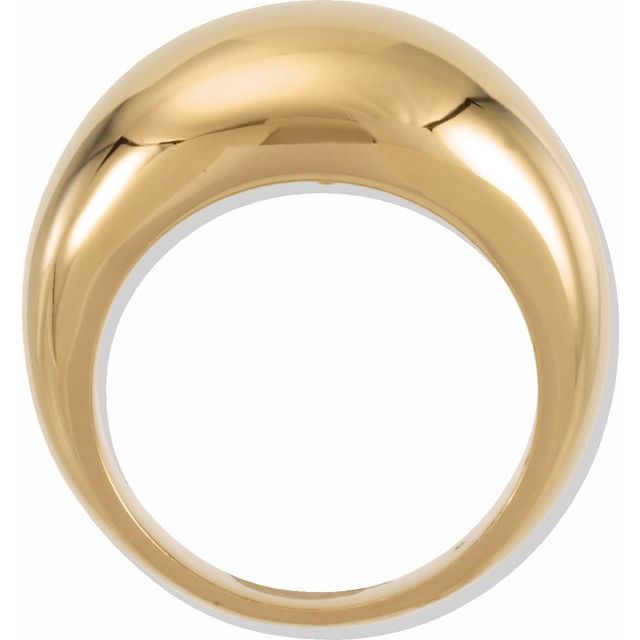 14K Yellow 14 mm Dome Ring