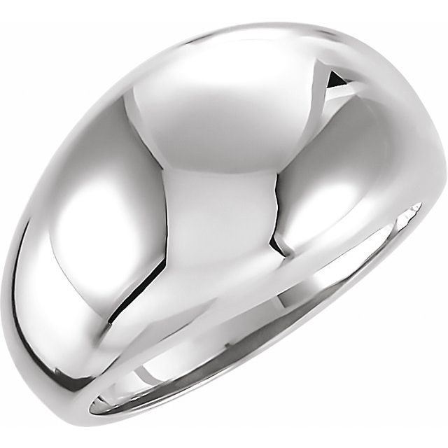 14K White 12 mm Dome Ring