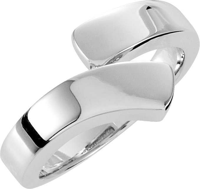 14K White Bypass Ring