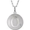 Sterling Silver .005 CT Diamond Numeral 0 Disc 18 inch Necklace Ref. 4333967
