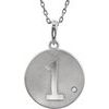 Sterling Silver .005 CT Diamond Numeral 1 Disc 18 inch Necklace Ref. 4333973