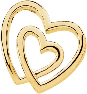 10K Yellow Double Heart Pendant