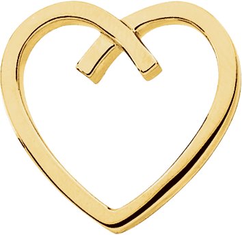 14K Yellow Heart Slide Pendant