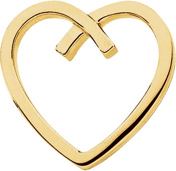 14K Yellow Heart Slide Pendant