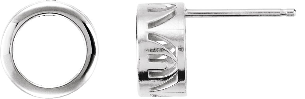 Round Back-Set Bezel Earrings