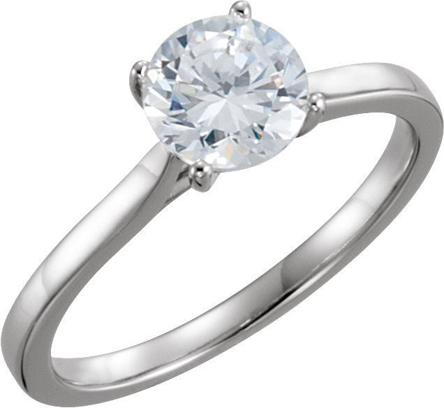10K White 1 CTW Diamond Solitaire Engagement Ring