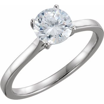 14K White 1 CTW Diamond Solitaire Engagement Ring Ref 4809896