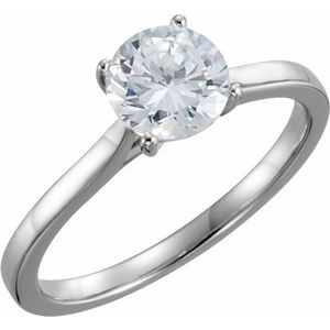 10K White 1 CTW Diamond Solitaire Engagement Ring