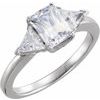 Platinum 3 Stone Diamond Engagement Ring 1 8x6, 2 5x5x5, 5.21DWT10 Ref 497350