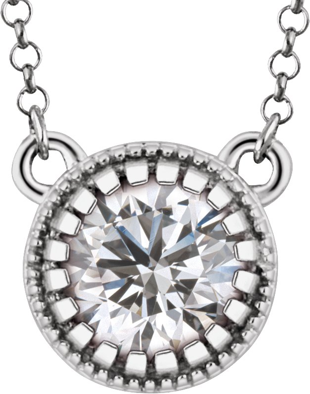 14K White Sapphire April 18 inch Birthstone Necklace Ref 10697025