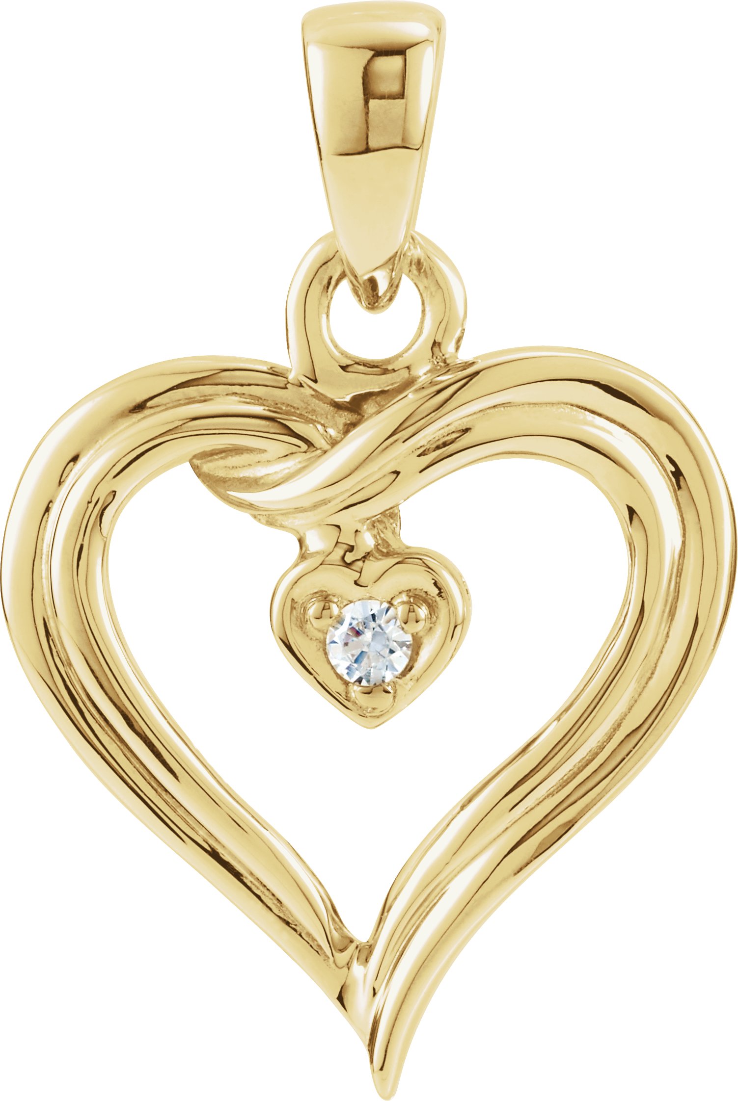 Diamond Heart Pendant 22 x 15mm .02 CTW Ref 745724