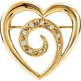 Accented Heart Brooch  