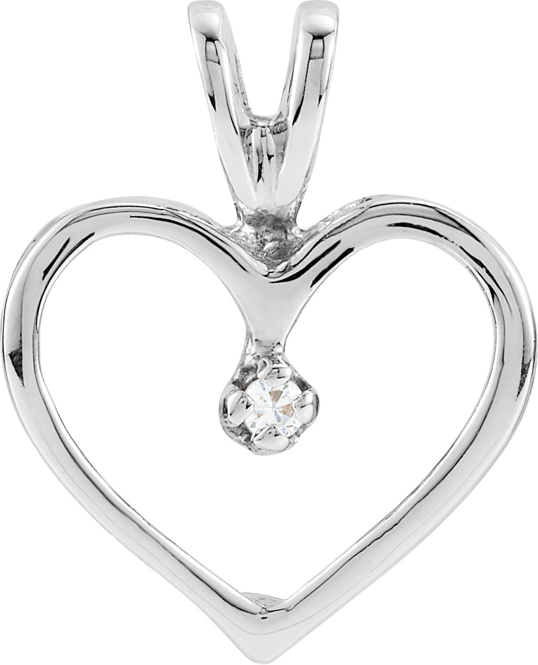 Platinum Diamond Heart Pendant .01 Carat Ref 943768