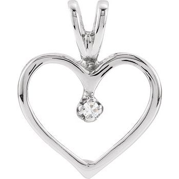 Platinum Diamond Heart Pendant .01 Carat Ref 943768