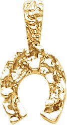 14K Yellow Horseshoe Pendant