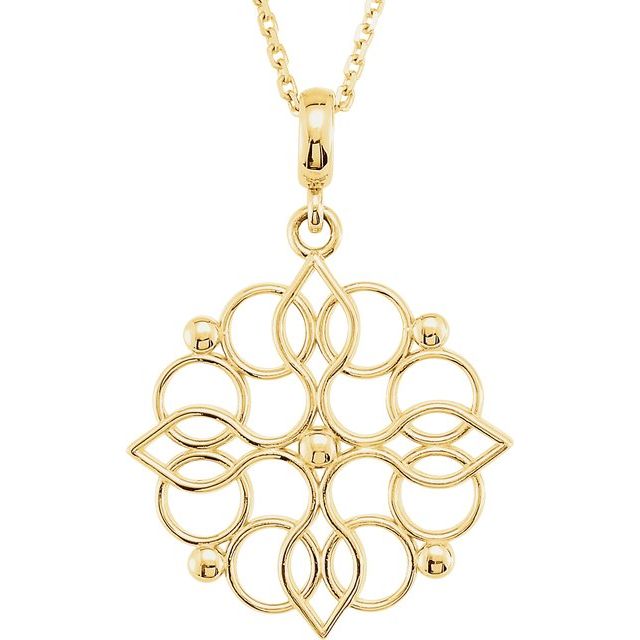 14K Yellow Floral 18" Necklace