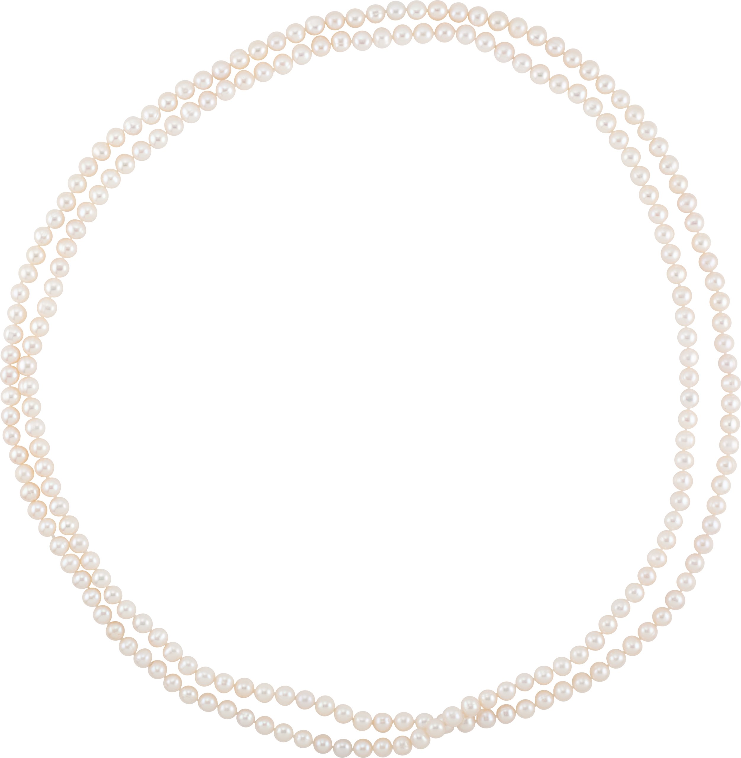 72 Inch White Freshwater Cultured Pearl Rope 8 to 9mm Ref 961132