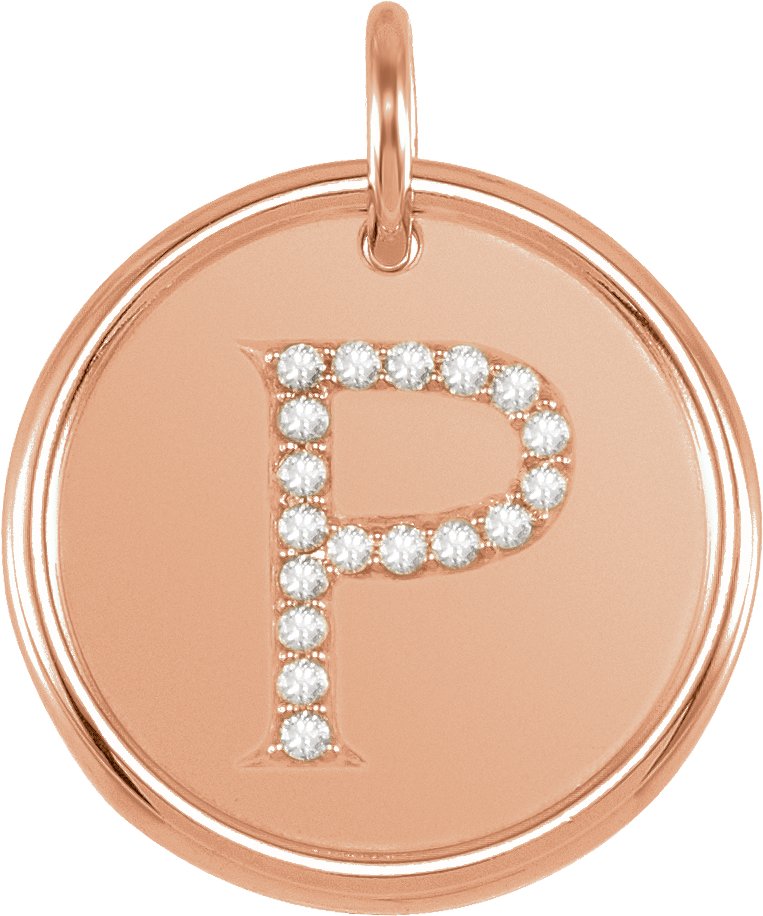 14K Rose 0.10 CTW Diamond Initial P Pendant Ref 4951876