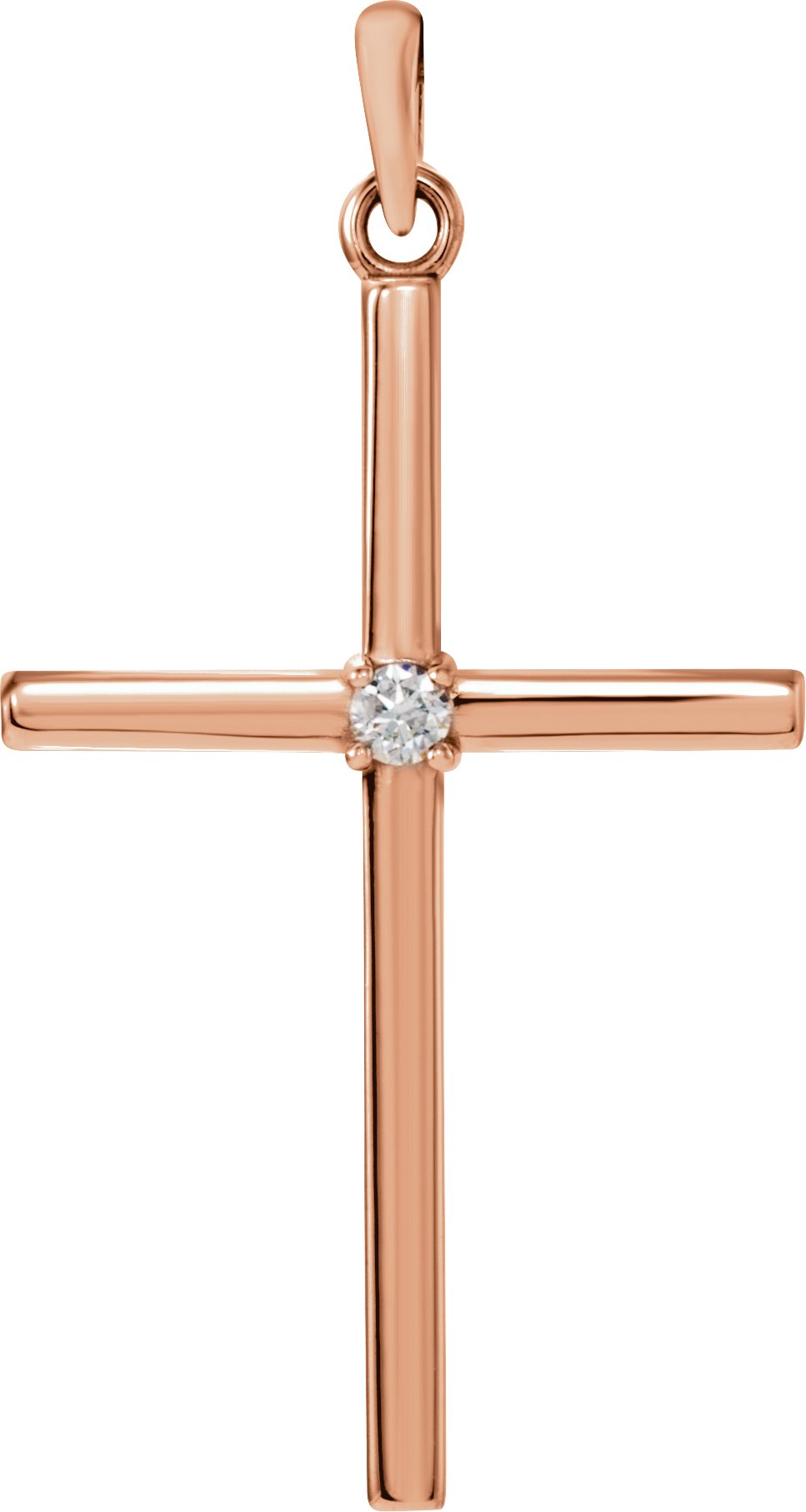 14K Rose 30.4x16.3 mm .03 CT Diamond Cross Pendant Ref. 10652981