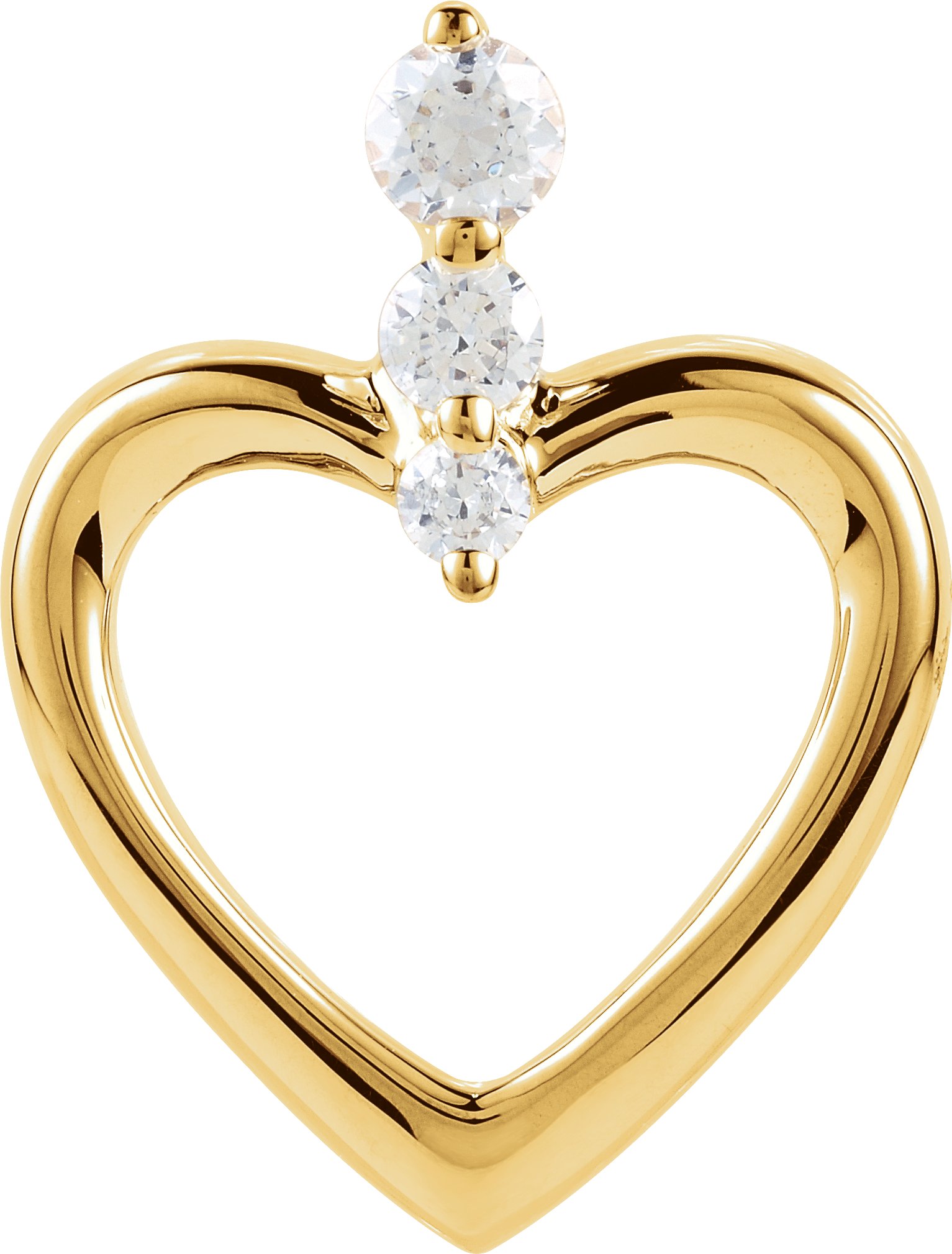 Created Moissanite Heart Pendant .2 CTW Ref 374396