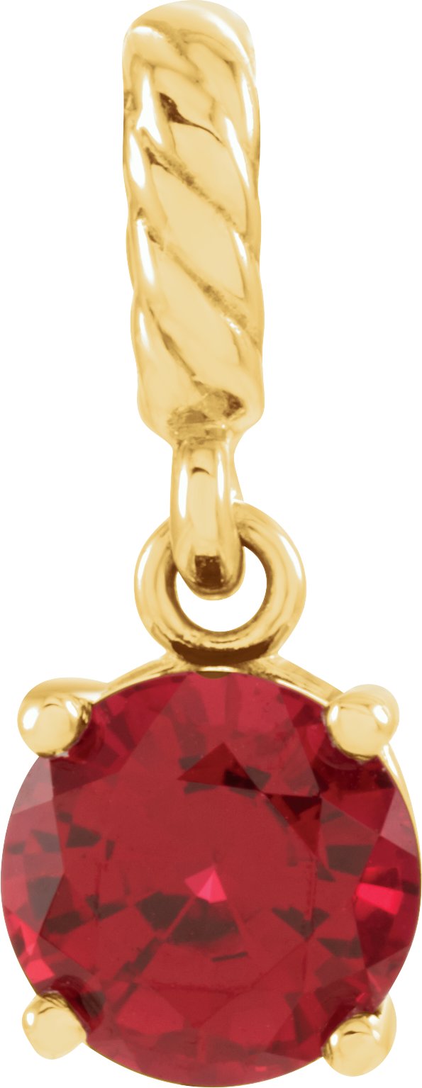 14K Yellow Chatham Created Ruby Rope Pendant Ref. 9760324