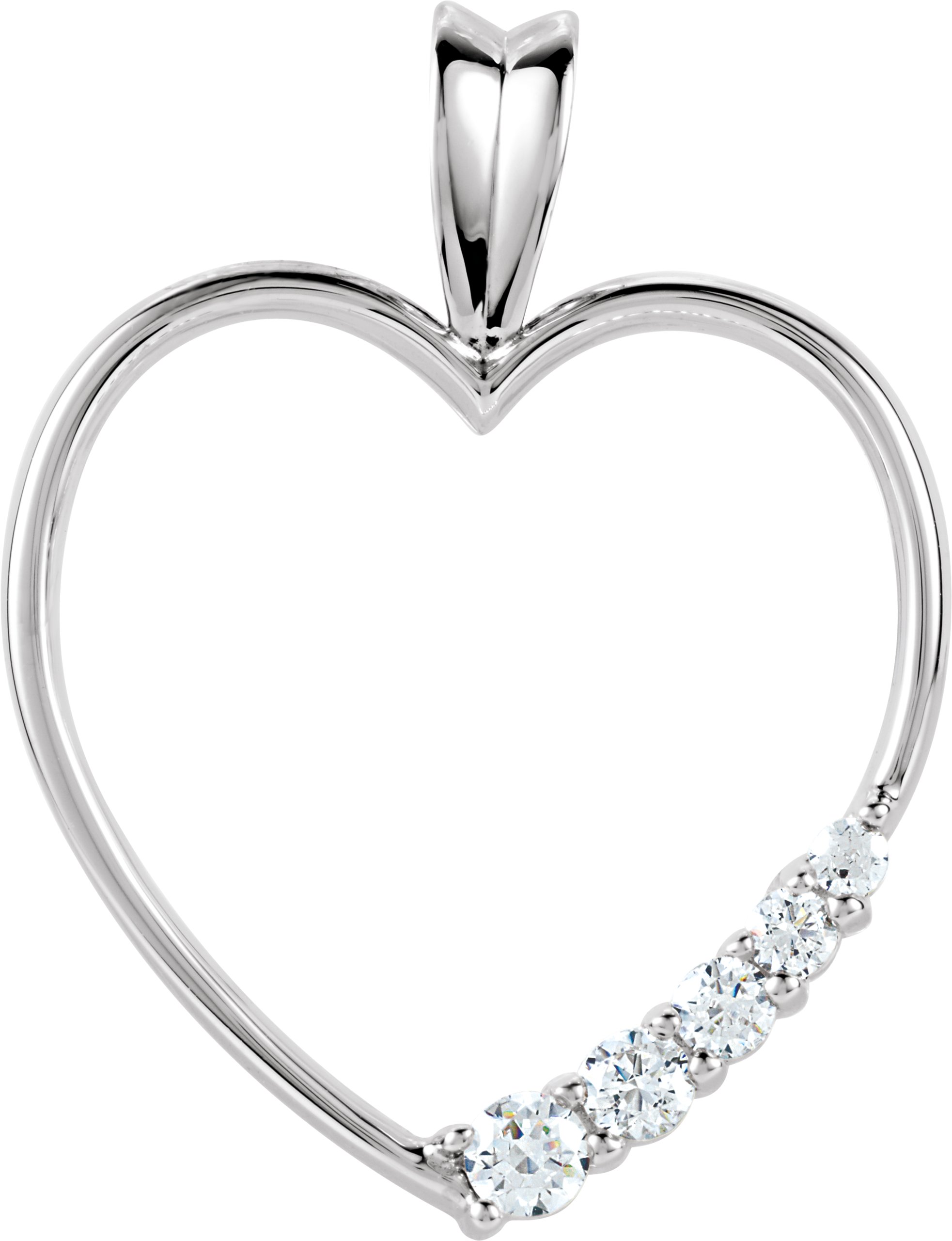 1/5 CTW Natural Diamond Journey Heart Pendant