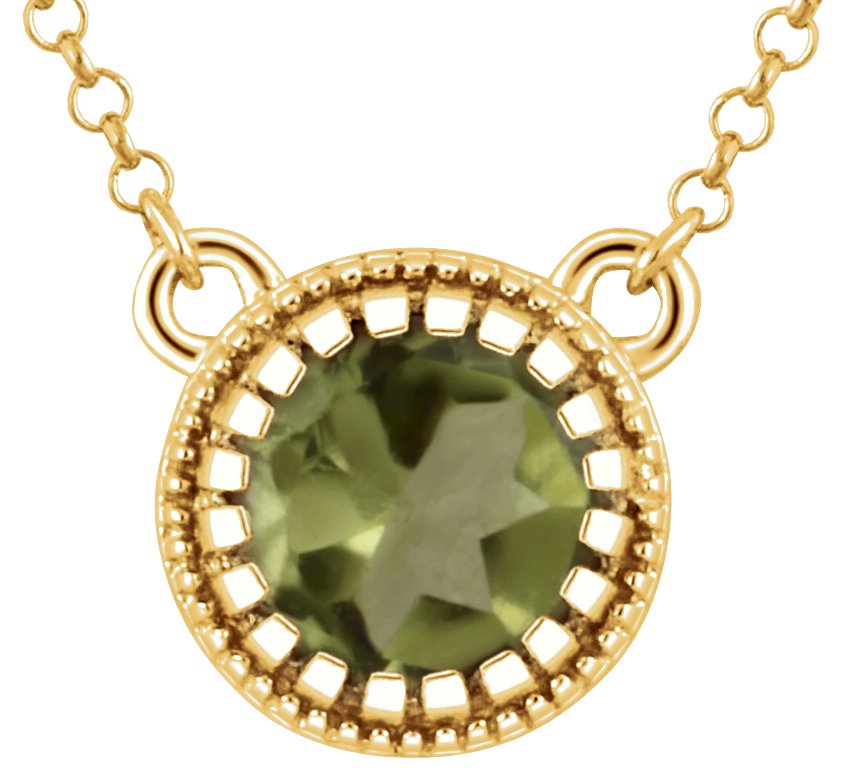 14K Yellow Peridot inchAugust inch 18 inch Birthstone Necklace Ref 9914003