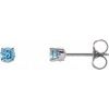 14K White 3 mm Round Swiss Blue Topaz Youth Birthstone Earrings Ref. 9868191