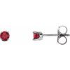 Sterling Silver 3 mm Round Imitation Ruby Youth Birthstone Earrings Ref. 11105970