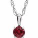 14K White 3 mm Natural Ruby Youth Solitaire 14