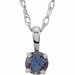 Sterling Silver 3 mm Imitation Alexandrite Youth Solitaire 14