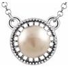 14K White Freshwater Cultured Pearl inchJune inch 18 inch Birthstone Necklace Ref 9905962