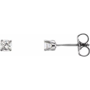 Sterling Silver 3 mm Round Imitation Diamond Youth Birthstone Earrings Ref. 11091860