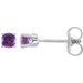 14K White Natural Amethyst Youth Earrings