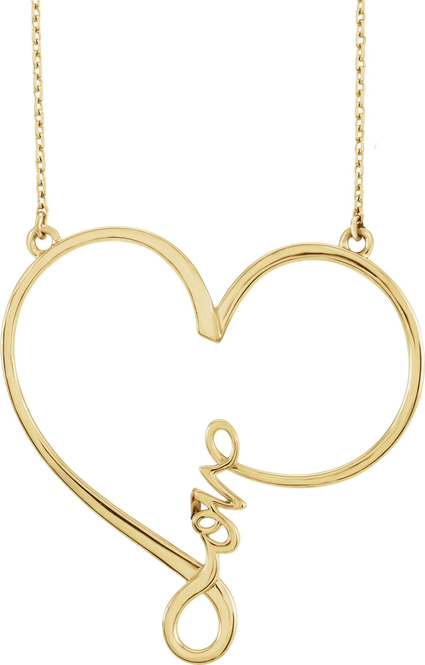 14K Yellow 34x33 mm Infinity-Inspired Love Heart 18" Necklace