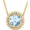 14K Yellow Aquamarine and .06 CTW Diamond 16 inch Necklace Ref 10467347