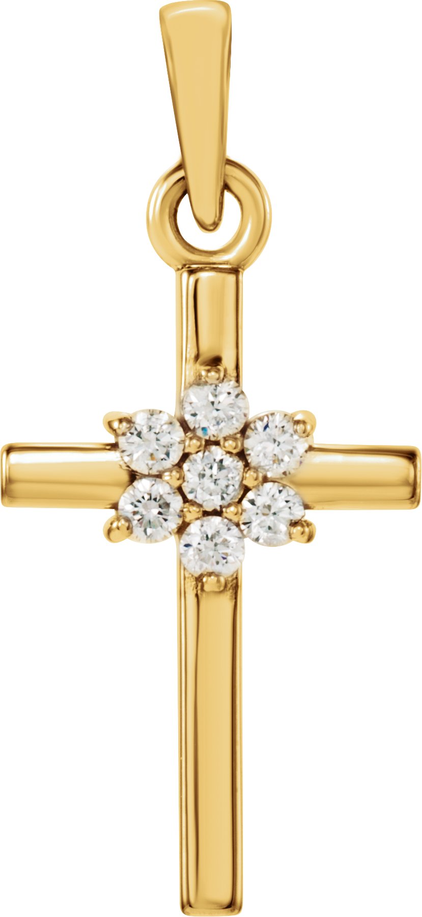 14K Yellow .07 CTW Diamond Cross Pendant