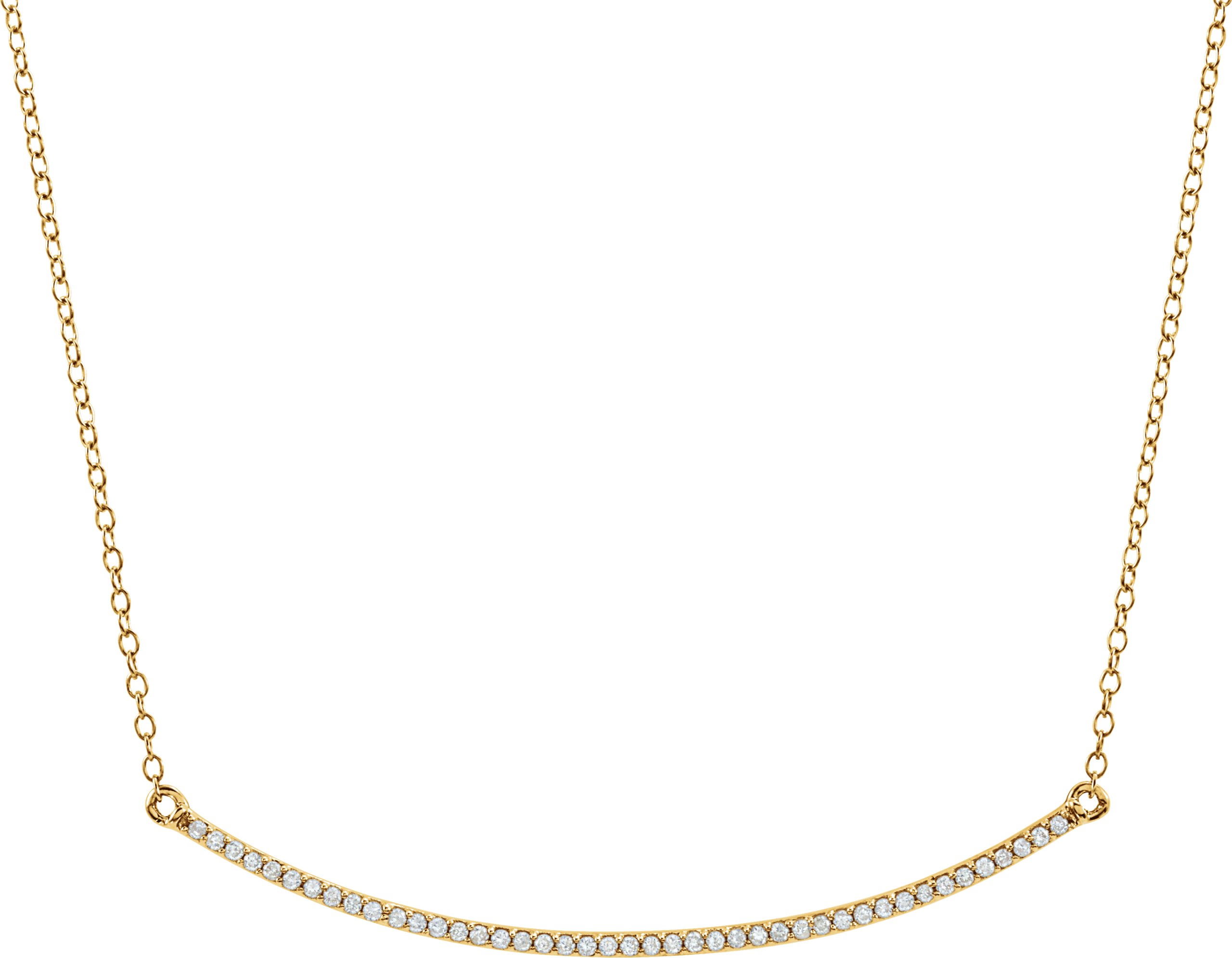 14K Yellow 1/6 CTW Natural Diamond Bar 16-18" Necklace